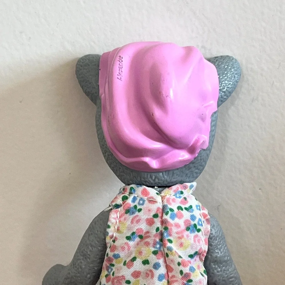Vintage Madame Alexander Grey Cat Doll Floral Dress Pink‎ Bonnet CNA Marked 5